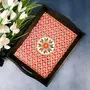 MEENAKARI ENAMEL PRODUCTS Wooden Tray | Serving Trays for Tea Coffee & Snacks with Meenakari Work - for Home Dining Table Organization Kitchen & Gifts - 14 inch, 9 image