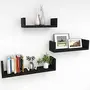 SAHARANPUR HANDICRAFTS Set of 3 Floating U Shelves Easy-to-Assemble Floating Wall Mount Shelves for Bedrooms and Living RoomsGlossy Finish, 2 image