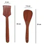 SAHARANPUR HANDICRAFTS Wooden Cooking Spoon Utensils Set for Non Stick cookware and Serving - Handmade Wooden Spatula - Pack of 2, 2 image