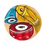 Handcrafted Patachitra Art Wooden Coaster Set of 2 by SAHARANPUR HANDICRAFTS (8cm X 8cm), 4 image