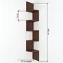 SAHARANPUR HANDICRAFTS Zig Zag Floating Wall Mount Corner Shelf Wooden Display Shelves Storage (Brown), 2 image