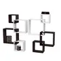 SAHARANPUR HANDICRAFTS Wall Mount Intersecting Floating Wall Shelf with 8 Shelves (Black & White), 2 image