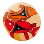 Traditional Patachitra Art Wooden Coaster Set of 2 by SAHARANPUR HANDICRAFTS (8cm X 8cm), 6 image