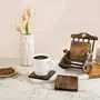 SAHARANPUR HANDICRAFTS Wooden Beautifull Chair Design Tea Coffee Coaster Set Cocktail Drink HomeTable, 2 image