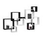 SAHARANPUR HANDICRAFTS Wall Mount Intersecting Floating Wall Shelf with 8 Shelves (Black & White), 3 image