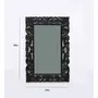 SAHARANPUR HANDICRAFTS 3.2 Feet Mango Wood Square Black Polished Wall Mirror (38 * 24 in), 2 image