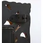 SAHARANPUR HANDICRAFTS 3.2 Feet Mango Wood Square Black Polished Wall Mirror (38 * 24 in), 5 image