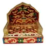 MEENAKARI ENAMEL PRODUCTS Meenkari Singhasan for Laddu Gopal/Ladoo Gopal Sinhasan for Pooja Mandir/Bed for Bal Gopal/Wooden Small God Temple/Handcrfated Singhasan for Bed/Ladoo Gopal AccessoriesSize - 1 No, 2 image