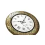 SAHARANPUR HANDICRAFTS Wooden Antique Analog Round Big Coin Wall Clock 45.72 x 2.10 x 45.72 cms Gold, 7 image