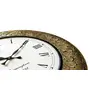 SAHARANPUR HANDICRAFTS Wooden Antique Analog Round Big Coin Wall Clock 45.72 x 2.10 x 45.72 cms Gold, 5 image