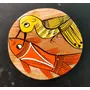 Traditional Patachitra Art Wooden Coaster Set of 2 by SAHARANPUR HANDICRAFTS (8cm X 8cm), 3 image