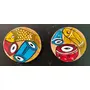 Handcrafted Patachitra Art Wooden Coaster Set of 2 by SAHARANPUR HANDICRAFTS (8cm X 8cm), 2 image