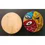 Exquisite Patachitra Handpainted Wooden Coaster Set of 2 by SAHARANPUR HANDICRAFTS (8cm X 8cm), 7 image