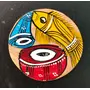 Handcrafted Patachitra Art Wooden Coaster Set of 2 by SAHARANPUR HANDICRAFTS (8cm X 8cm), 3 image