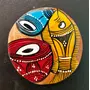 Exquisite Patachitra Handpainted Wooden Coaster Set of 2 by SAHARANPUR HANDICRAFTS (8cm X 8cm), 3 image