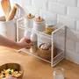 SAHARANPUR HANDICRAFTS Wrought Iron 2 Tier Tiered Shelf Kitchen Organizer Stand Shelf Holder Storage Rack For Spices Jars Utensils Dishes Plates, 2 image