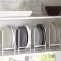 SAHARANPUR HANDICRAFTS Wrought Iron Kitchen Dish Rack/Kitchen Utensils Rack/Modern Kitchen Storage Rack/Kitchen Organizer/Utensils Rack with Plate Stand Set of 2-White, 2 image