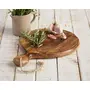 SAHARANPUR HANDICRAFTS Indian Pure Wood Round Cutting/Chopping Serving Board Pizza Platter for Kitchen (Brown Mango Wood), 2 image