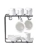 SAHARANPUR HANDICRAFTS Metal Tea/Coffee Cup/Mug/Plate Holder Stand Hanger Organizer for Kitchen/Cabinet & Dining Table- 6 HooksBlack, 2 image