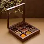 SAHARANPUR HANDICRAFTS SAHARANPUR HANDICRAFTS Spice Box - Sheesham Wood Spice Box Container - Spice Box with Transparent Top, 2 image