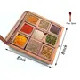 SAHARANPUR HANDICRAFTS Spice Box Set With Spoon For Kitchen (8 X 8 X 2 Inches Brown), 4 image