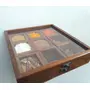 SAHARANPUR HANDICRAFTS Spice Box Set With Spoon For Kitchen (8 X 8 X 2 Inches Brown), 3 image
