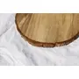SAHARANPUR HANDICRAFTS Sanded Wooden Log Crafted Slices Disc Platter (8 inch), 2 image