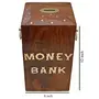 SAHARANPUR HANDICRAFTS Money Bank - Big Size Master Size Large Piggy Bank Wooden 10 x 6 inch for Kids and Adults (Brown), 5 image
