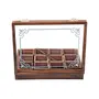 SAHARANPUR HANDICRAFTS Wood Spice Box/Container - 1 Piece Brown, 8 image