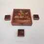 SAHARANPUR HANDICRAFTS Sheesham Wood Spice Box with Spoon Wooden Masala Box Masala Dabba - (9 Box), 2 image