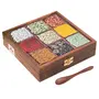 SAHARANPUR HANDICRAFTS Elegant Sheesham Wooden Spice Rack | Dabba Multipurpose | Masala Box & Containers for Spices Use | Masala Dani (Brown), 4 image