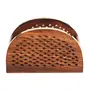 SAHARANPUR HANDICRAFTS Antique Wooden Carved Tissue Paper Holder | Decorative and Stylish Wooden Tissue Box for Car Home Office Desk Bathroom and Cafeteria | Facial Paper Holder. (Round Wooden Stand), 6 image