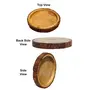 SAHARANPUR HANDICRAFTS Beautiful Table Decor Round Shape Wooden Serving Tray/Platter for Home and Kitchen (Natural 1 Pc), 5 image