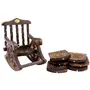 SAHARANPUR HANDICRAFTS Wooden Antique Beautifull Miniature Rocking Chair Design Tea Coffee Coaster Set Cocktail//Drink//Home//Table//Room Decor SHOWPIECE//Decorative Item//Living Room/SHOWPIECE//Office/ (1), 4 image