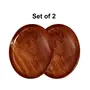 SAHARANPUR HANDICRAFTS Handicrafts Beautiful Table Decor Round Shape Wooden Plate for Home and Kitchen (Set of 2pc), 6 image