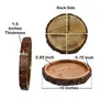 SAHARANPUR HANDICRAFTS Beautiful Table Decor Round Shape Wooden Serving Tray/Platter for Home and Kitchen (Natural 1 Pc), 3 image