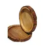 SAHARANPUR HANDICRAFTS Beautiful Table Decor Round Shape Wooden Serving Tray and Platter for Home and Kitchen 10x10x1.5 Inches (Natural 2 Pcs), 2 image