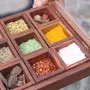 SAHARANPUR HANDICRAFTS Elegant Sheesham Wooden Spice Rack | Dabba Multipurpose | Masala Box & Containers for Spices Use | Masala Dani (Brown), 6 image