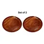 SAHARANPUR HANDICRAFTS Handicrafts Beautiful Table Decor Round Shape Wooden Plate for Home and Kitchen (Set of 2pc), 2 image