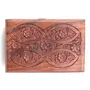 SAHARANPUR HANDICRAFTS Handmade Wooden Carved Jewellery Storage Gift Box (Brown 6x4 Inch) (Carving Bail), 2 image