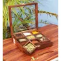 SAHARANPUR HANDICRAFTS Beautiful Sheesham Wood Spice Rack | Condiment Box || Masala Box & Containers, 8 image