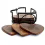 SAHARANPUR HANDICRAFTS Wooden and Iron Heart Shape Tea Coaster, 3 image