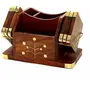 SAHARANPUR HANDICRAFTS Wooden Coaster Set Cum Tissue and Spoon Stand/ 6 Piece Coaster Set Cum Spoon Holder //Wooden Coaster for Dining Table//Coaster for Cup, 2 image
