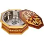 SAHARANPUR HANDICRAFTS Wood Stainless Steel Insulated Wooden Casserole/Chapati Box (Diameter: 10 Inches) Serve Casserole (2000 ml), 2 image