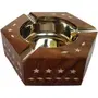 SAHARANPUR HANDICRAFTS Handmade Wooden Ashtray for Men Home Office Car Gifts, 2 image