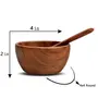 SAHARANPUR HANDICRAFTS Sheesham Wood Washable Serving Bowl Set of 4 with 4 Spoons Decorative Food-Safe Serving for Salad Soup Fruit, 6 image