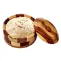 SAHARANPUR HANDICRAFTS Wooden Casserole| Chapati Box| Chapati Box for Kitchen| Hotpot Roti Box| Casserole for Kitchen| Serving Casserole Set| Hotpot for Chapati- Brown Tableware Serveware, 5 image