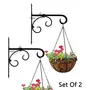 SAHARANPUR HANDICRAFTS Alloy Steel Plant Hanger Wall Hanging Plant Hook (Small Black Colour) Pack of 2, 3 image