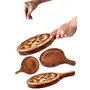 SAHARANPUR HANDICRAFTS Wooden Pizza Plate/Pan with Handle Pizza Serving Platter/Tray for Kitchen & Restaurant Suitable for All Kitchen/10inch 1 Piece, 4 image