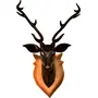 SAHARANPUR HANDICRAFTS -Home Decor Item Deer Head50 cm high (After Fitting) Wooden Handicraft showpieces Product for Wall Decoration. (Black (70 Cm)), 8 image